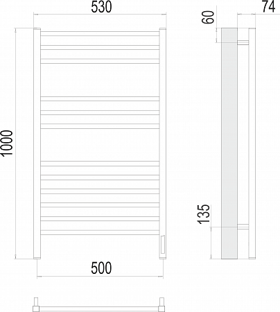 Ватикан П12 500х1000 электро Полотенцесушитель TERMINUS Чайковский - фото 3