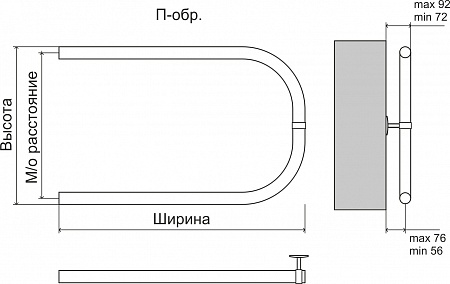 Эконом П-обр AISI 32х2 500х500 Полотенцесушитель  TERMINUS Чайковский - фото 3