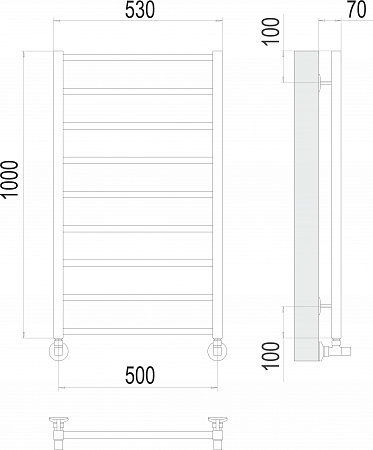 Контур П9 500х1000 Полотенцесушитель  TERMINUS Чайковский - фото 3