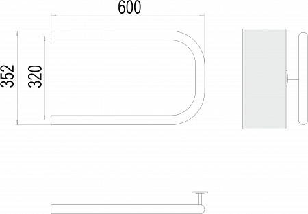 П-обр AISI 32х2 320х600 Полотенцесушитель  TERMINUS Чайковский - фото 3