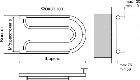 Фокстрот AISI 32х2 320х700 Полотенцесушитель  TERMINUS Чайковский - фото 3