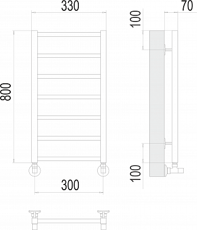 Контур П7 300х800 Полотенцесушитель  TERMINUS Чайковский - фото 3