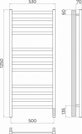 Ното П12 500х1250 Электро (quick touch) Полотенцесушитель TERMINUS Чайковский - фото 3