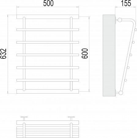 Каскад П5 600х500 Полотенцесушитель  TERMINUS Чайковский - фото 3 Каскад П5 600х500 Полотенцесушитель  TERMINUS Чайковский - фото 3