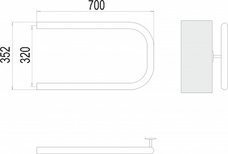 П-обр AISI 32х2 320х700 Полотенцесушитель  TERMINUS Чайковский - фото 3