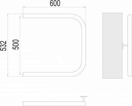 П-обр AISI 32х2 500х600 Полотенцесушитель  TERMINUS Чайковский - фото 3