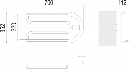 Фокстрот БШ 320х700 Полотенцесушитель  TERMINUS Чайковский - фото 3