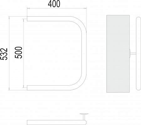 П-обр AISI 32х2 500х400 Полотенцесушитель  TERMINUS Чайковский - фото 3
